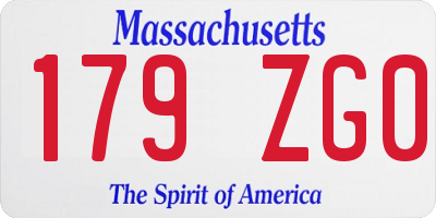 MA license plate 179ZG0