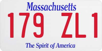 MA license plate 179ZL1