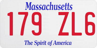 MA license plate 179ZL6