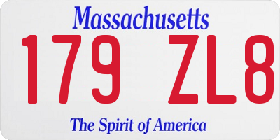 MA license plate 179ZL8