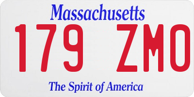 MA license plate 179ZM0
