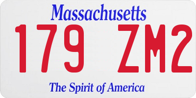 MA license plate 179ZM2