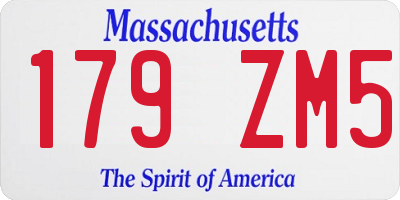 MA license plate 179ZM5