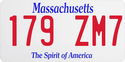 MA license plate 179ZM7