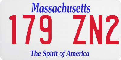 MA license plate 179ZN2