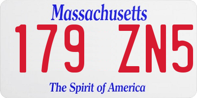 MA license plate 179ZN5