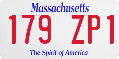 MA license plate 179ZP1