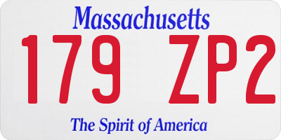 MA license plate 179ZP2