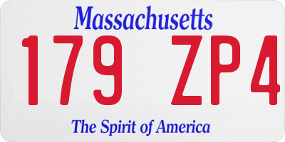 MA license plate 179ZP4