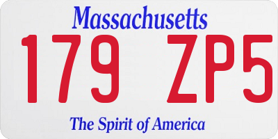 MA license plate 179ZP5
