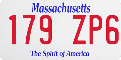 MA license plate 179ZP6