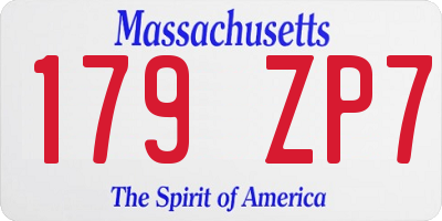 MA license plate 179ZP7