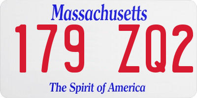 MA license plate 179ZQ2