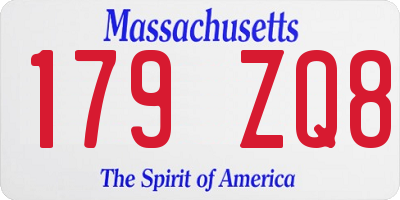 MA license plate 179ZQ8