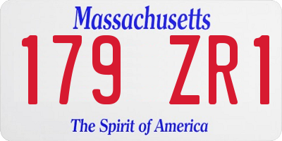 MA license plate 179ZR1