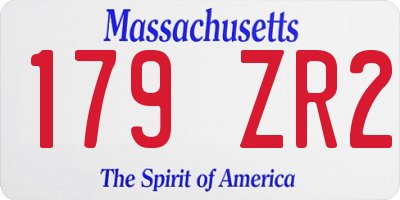 MA license plate 179ZR2