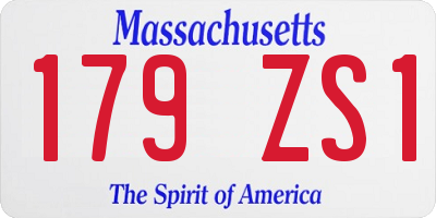 MA license plate 179ZS1