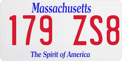 MA license plate 179ZS8