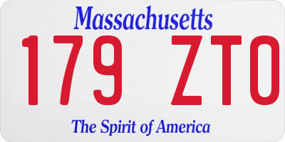 MA license plate 179ZT0