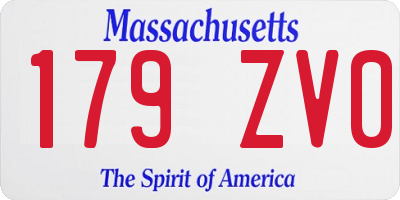 MA license plate 179ZV0