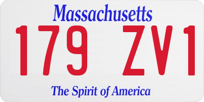 MA license plate 179ZV1