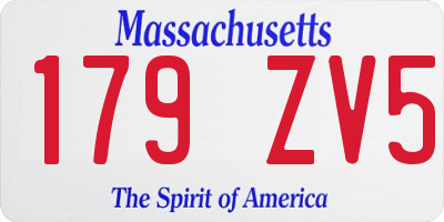 MA license plate 179ZV5