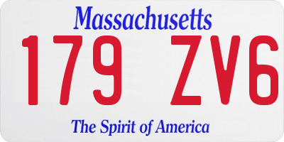 MA license plate 179ZV6