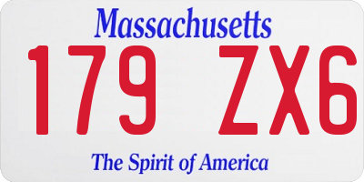MA license plate 179ZX6