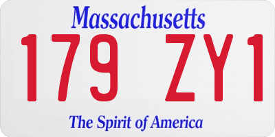 MA license plate 179ZY1