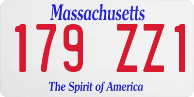 MA license plate 179ZZ1