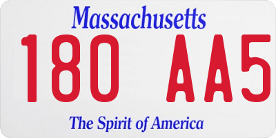 MA license plate 180AA5