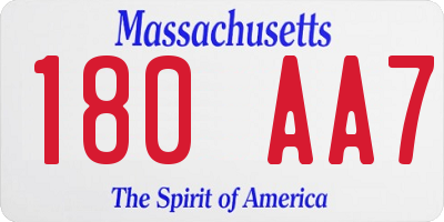 MA license plate 180AA7