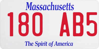 MA license plate 180AB5