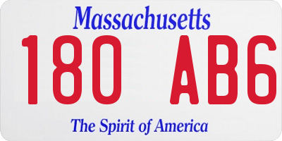 MA license plate 180AB6