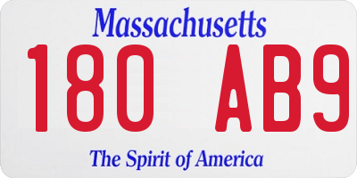 MA license plate 180AB9