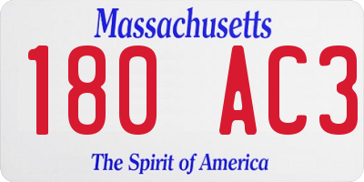 MA license plate 180AC3