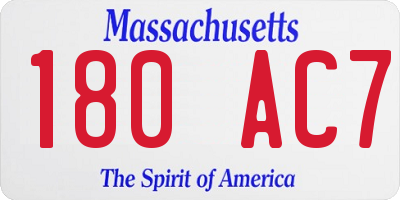 MA license plate 180AC7