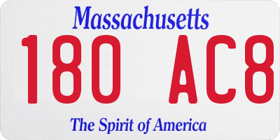 MA license plate 180AC8