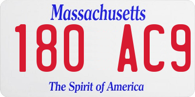 MA license plate 180AC9