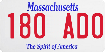MA license plate 180AD0