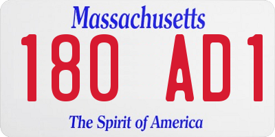 MA license plate 180AD1