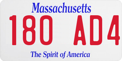 MA license plate 180AD4