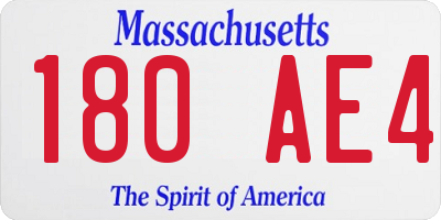 MA license plate 180AE4