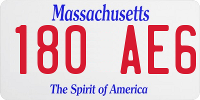 MA license plate 180AE6