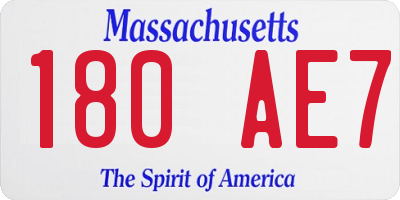 MA license plate 180AE7