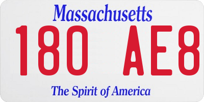 MA license plate 180AE8