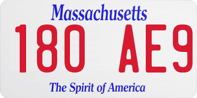 MA license plate 180AE9