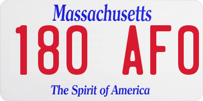 MA license plate 180AF0