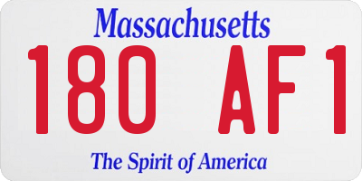 MA license plate 180AF1