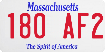 MA license plate 180AF2
